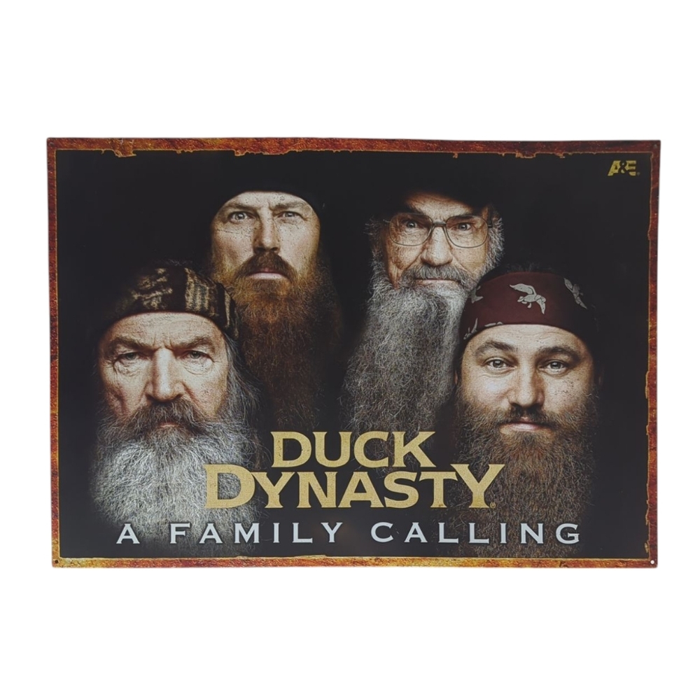 A & E Rustic Duck Dynasty A Family Calling Metal Tin Wall Hanging Sign 12 x 17